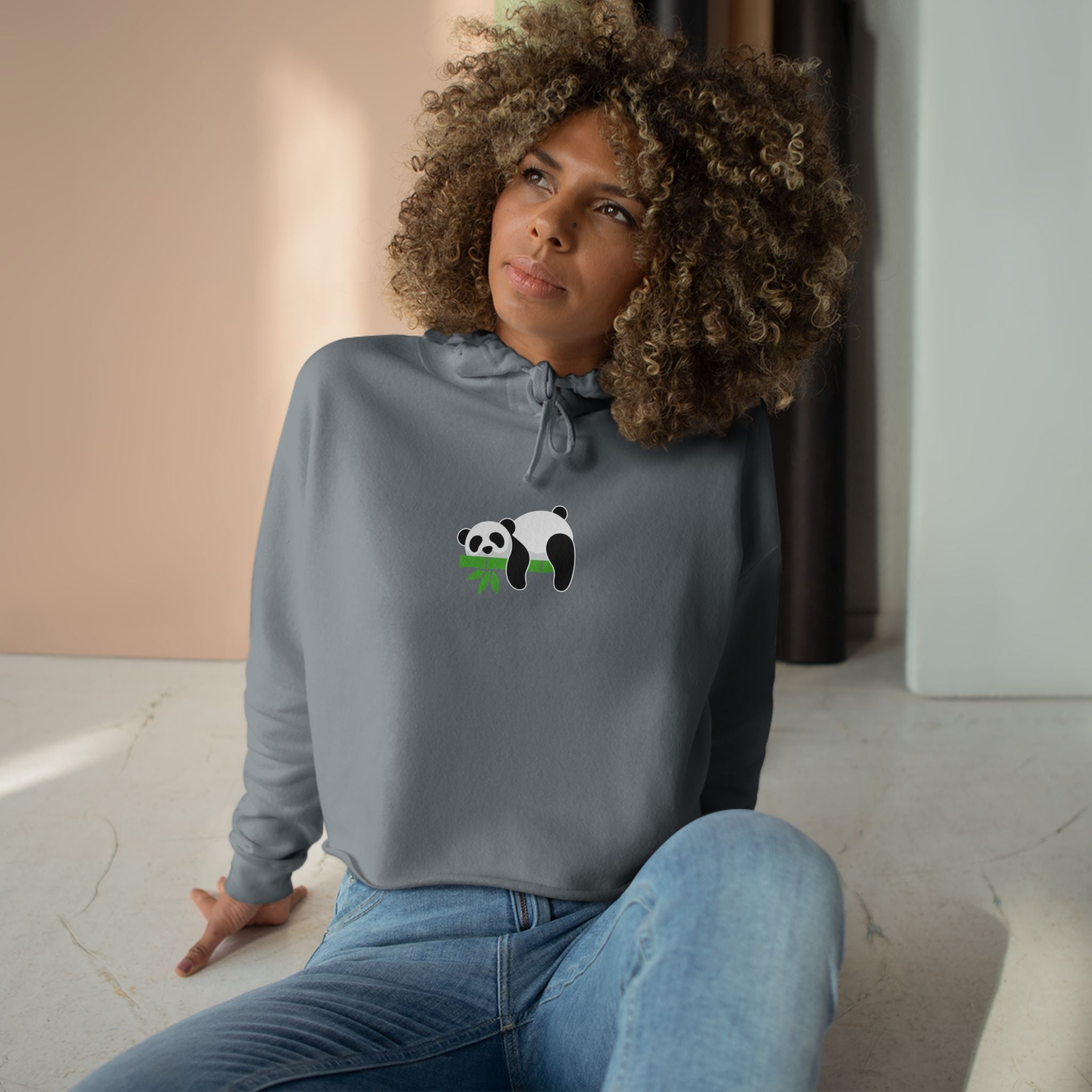 Solo Panda Crop Hoodie