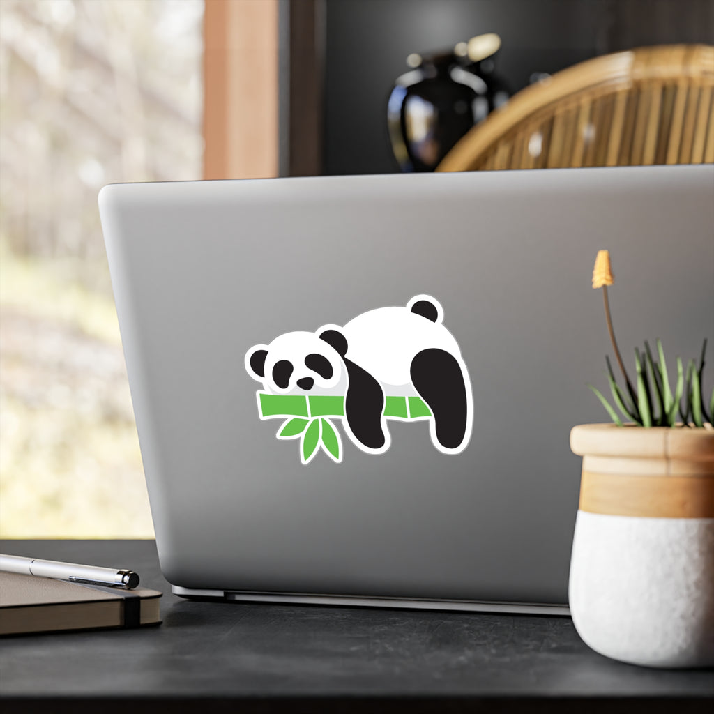 Panda with Bamboo Kiss-Cut Vinyl Sticker