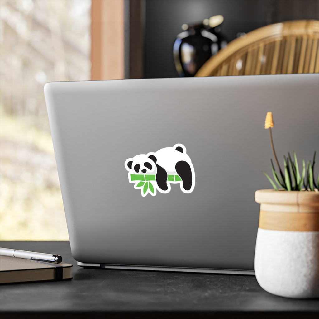 Panda with Bamboo Kiss-Cut Vinyl Sticker