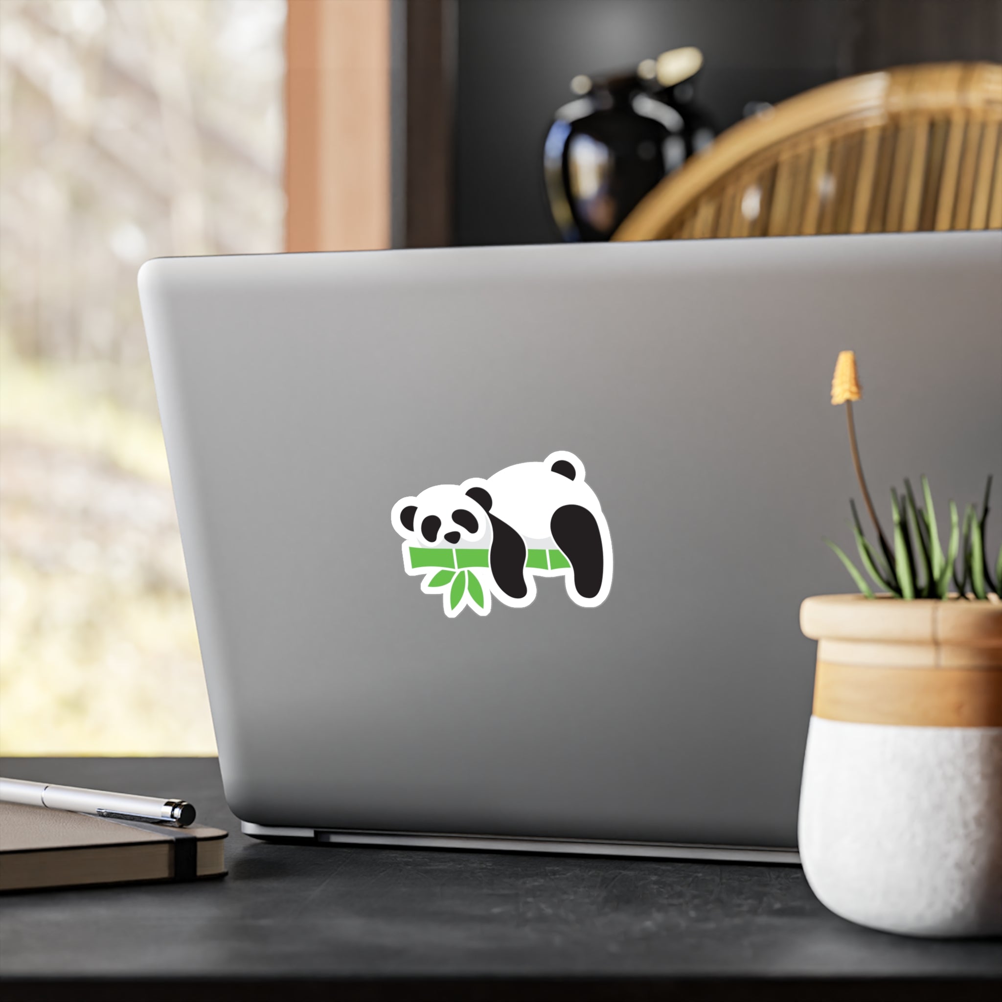 Panda with Bamboo Kiss-Cut Vinyl Sticker