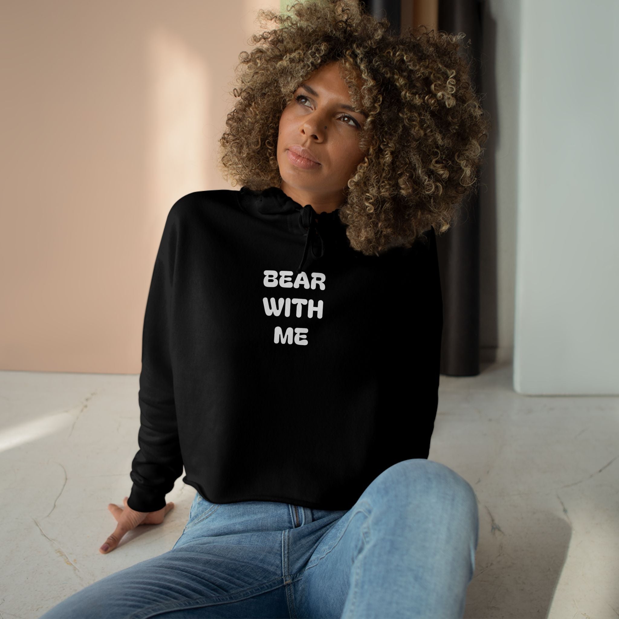Bear With Me Women's Crop Hoodie