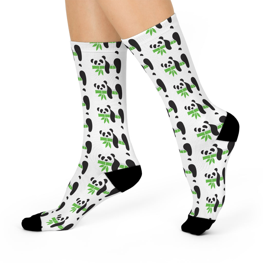 Panda Print Cushioned Crew Socks