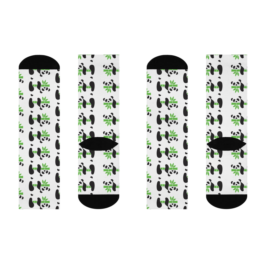 Panda Print Cushioned Crew Socks