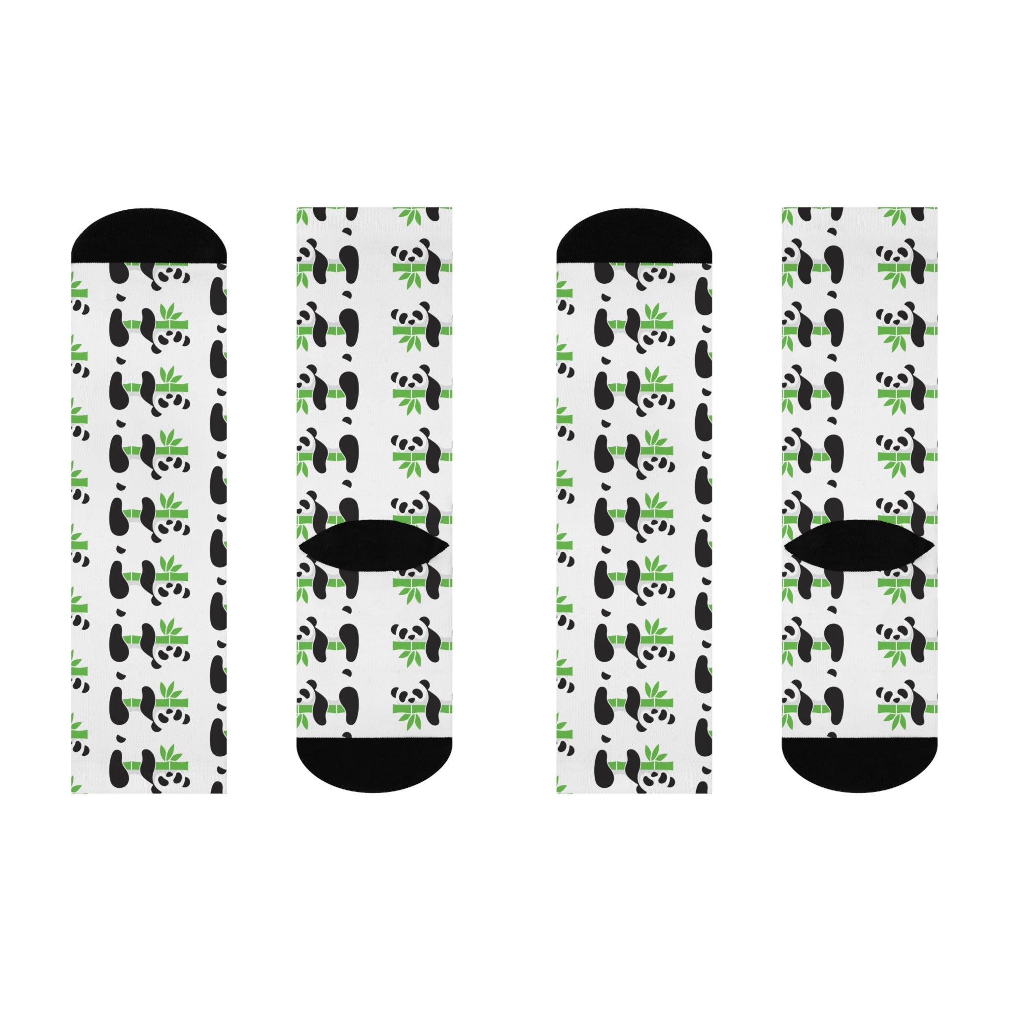 Panda Print Cushioned Crew Socks