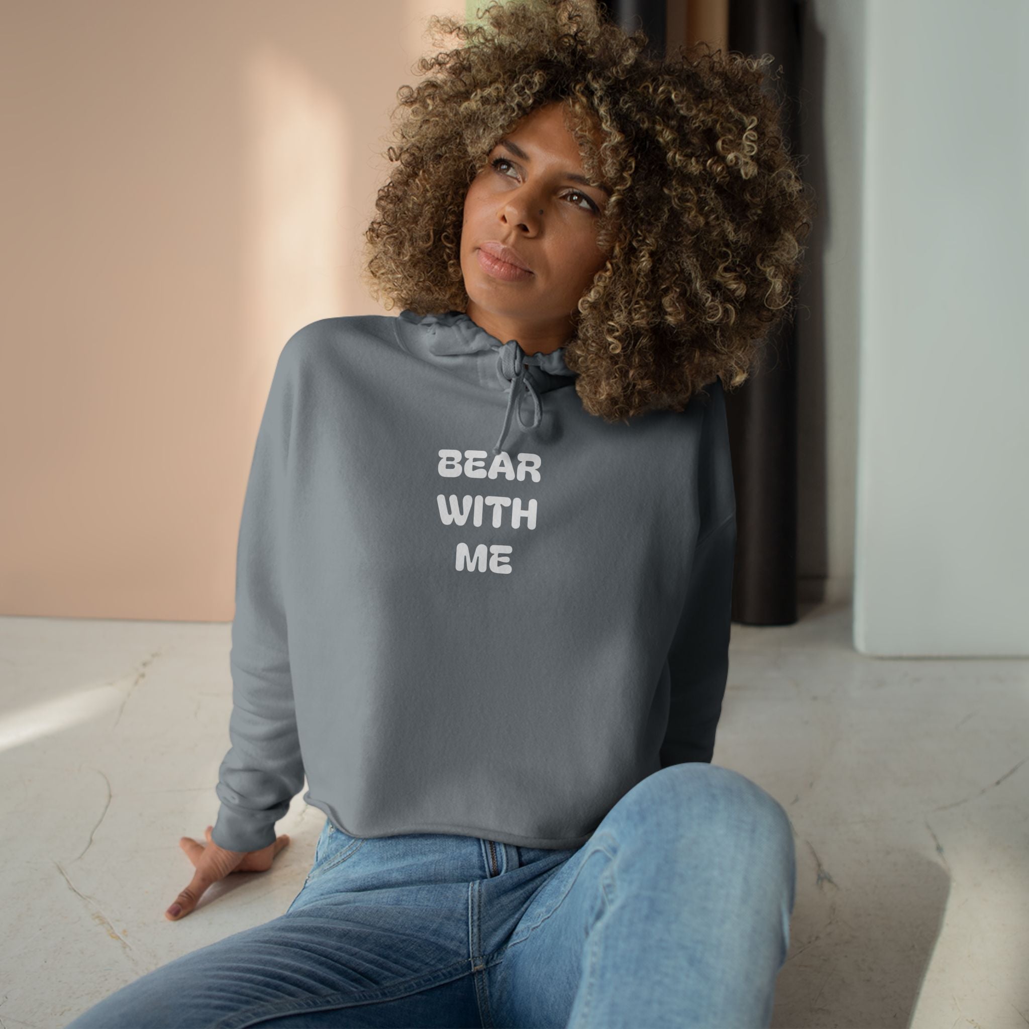 Bear With Me Women's Crop Hoodie