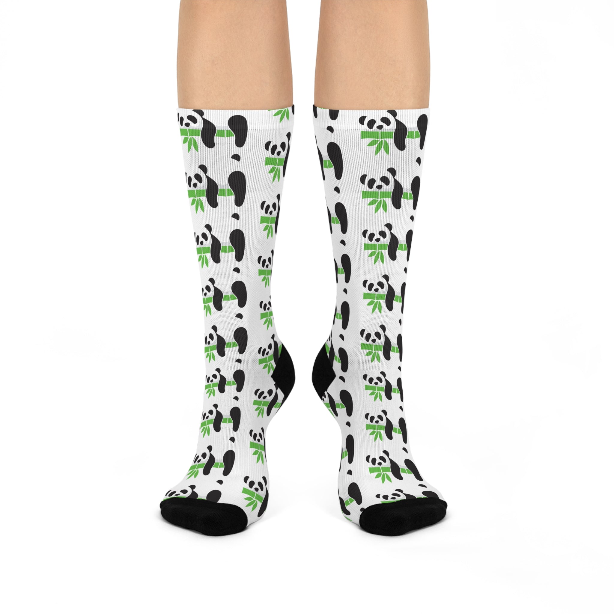 Panda Print Cushioned Crew Socks