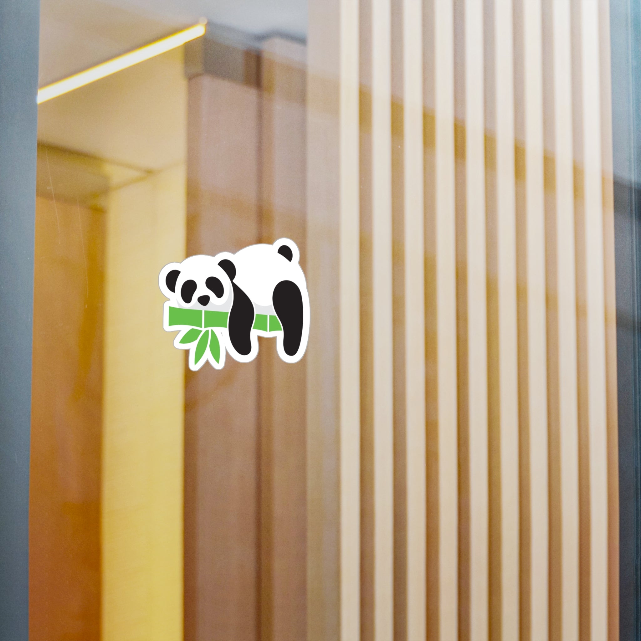 Panda with Bamboo Kiss-Cut Vinyl Sticker