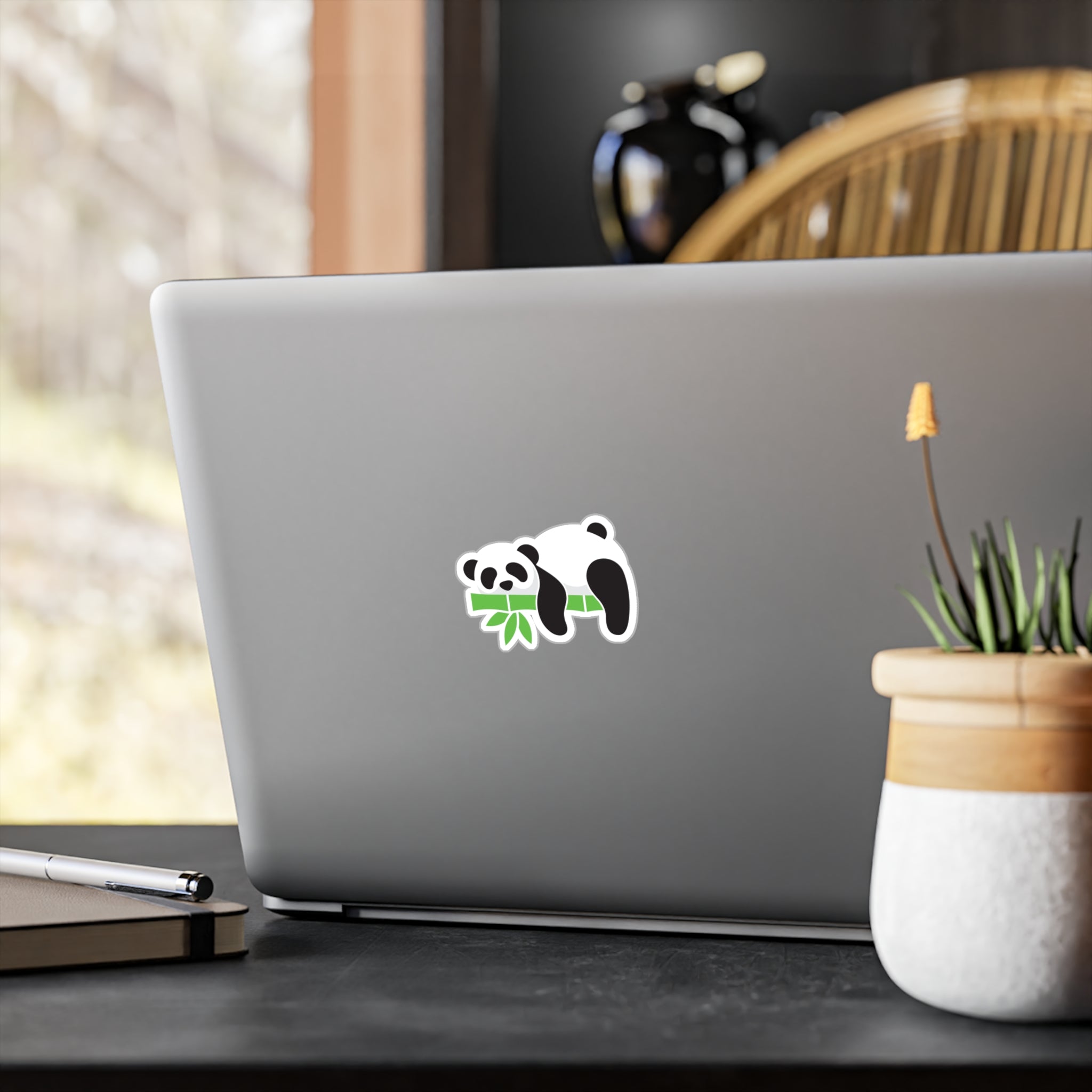 Panda with Bamboo Kiss-Cut Vinyl Sticker